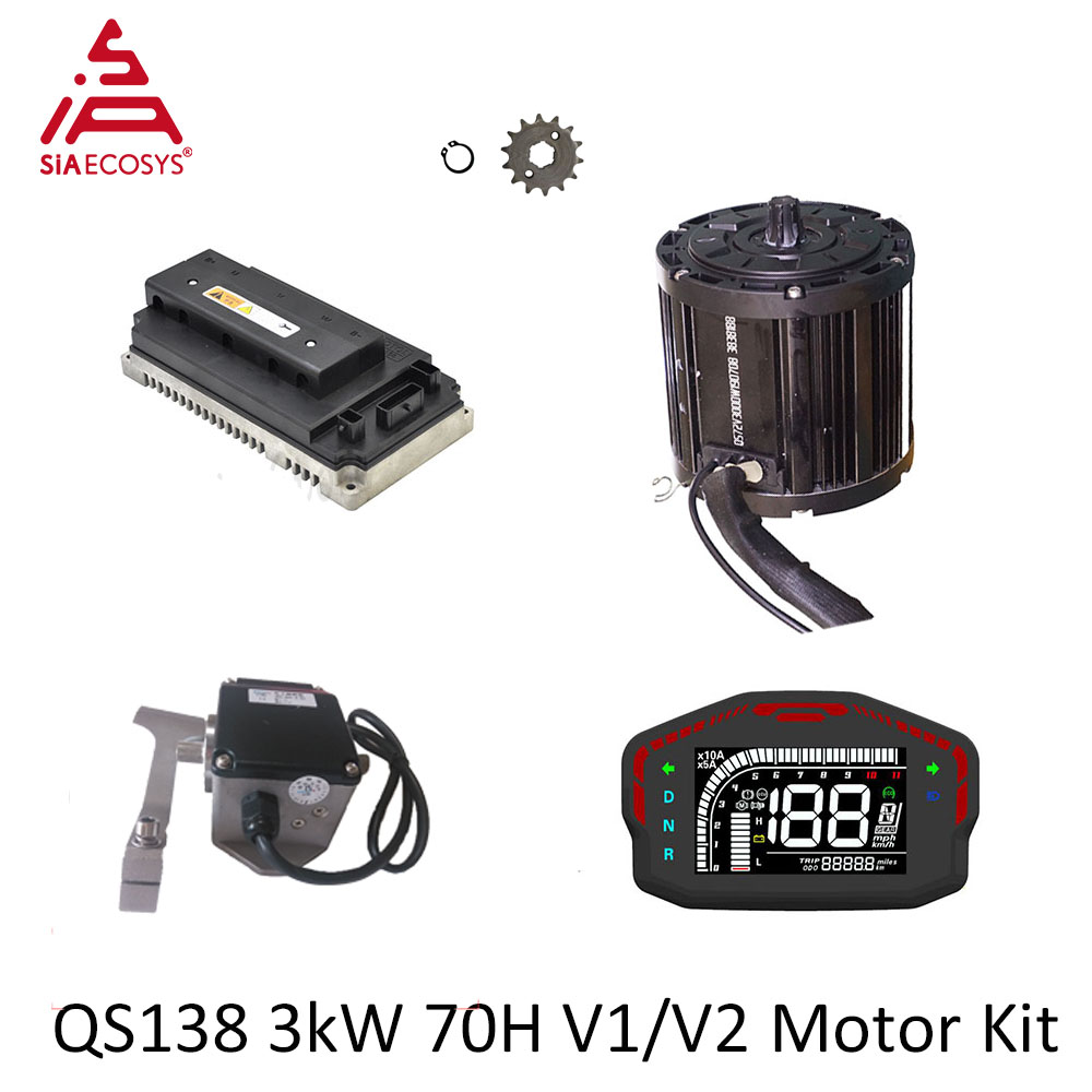 Mid Drive Motor Kit 72V 3000W - QSMOTOR QS138 3000W 72Vミッドドライブモーターキット EM150SPコントローラー付き 100km/h