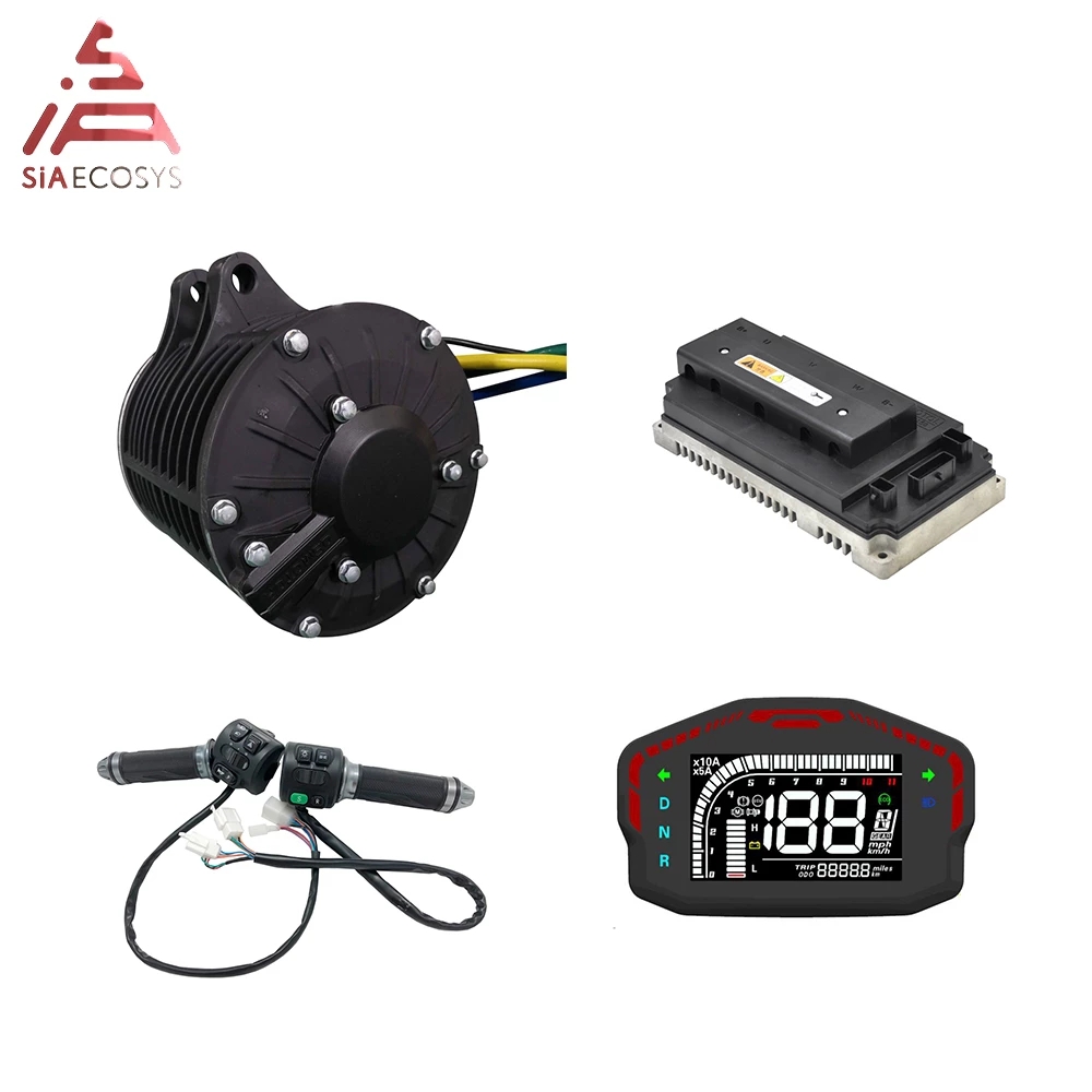 Mid Drive Motor Kit 72V 3000W - QS138 3000W V2ミッドドライブモーターパワートレイン72V 100KPH、モーターコントローラー、ベルト/スプロケットタイプ付き、電動バイク変換キット用