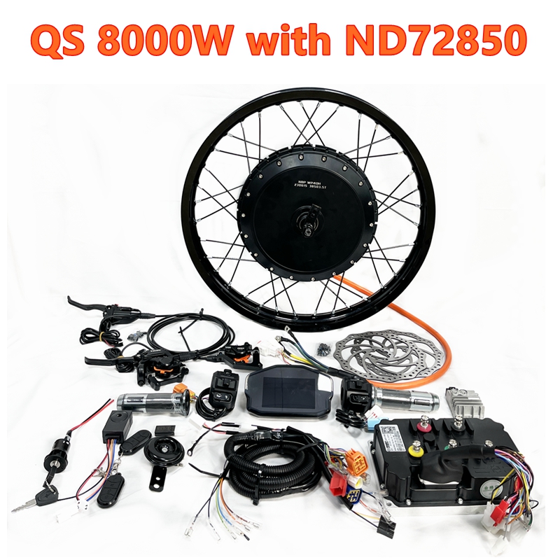 Qs273 Hub Motor 8000W 72V - QS273 40H V3 ピーク8000W 150mmブラシレスハブモーターホイールキット（Fardriver ND72850コントローラー付き）17～21インチ電動自転車・バイク用