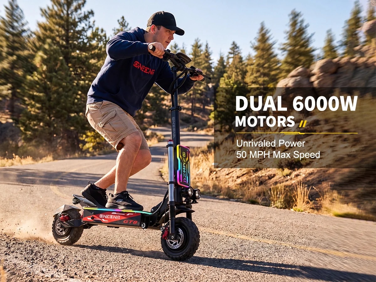 ONECNA NEW GT8PRO 大人用電動スクーター、5 - 60V 5600W Dual Motor Electric Scooter のレビューと価格
