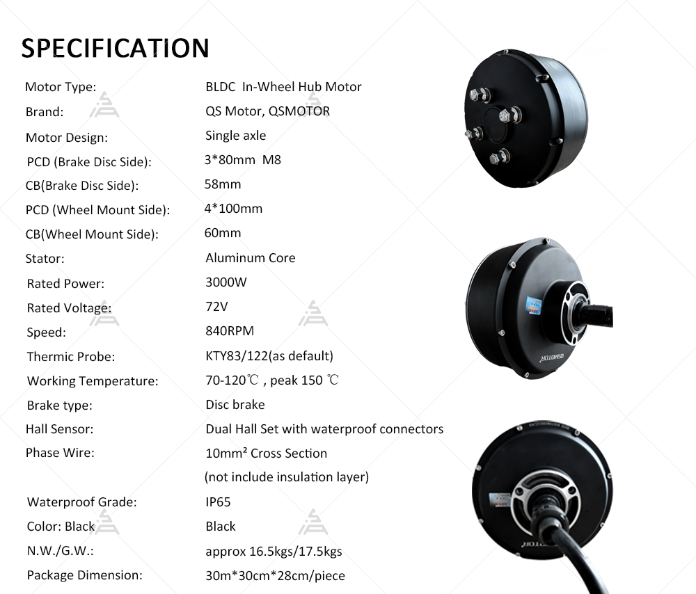 QSMOTOR 205 3000W V3 72V 80KPH - Electric Motorcycle Conversion Kit 72V のレビューと価格