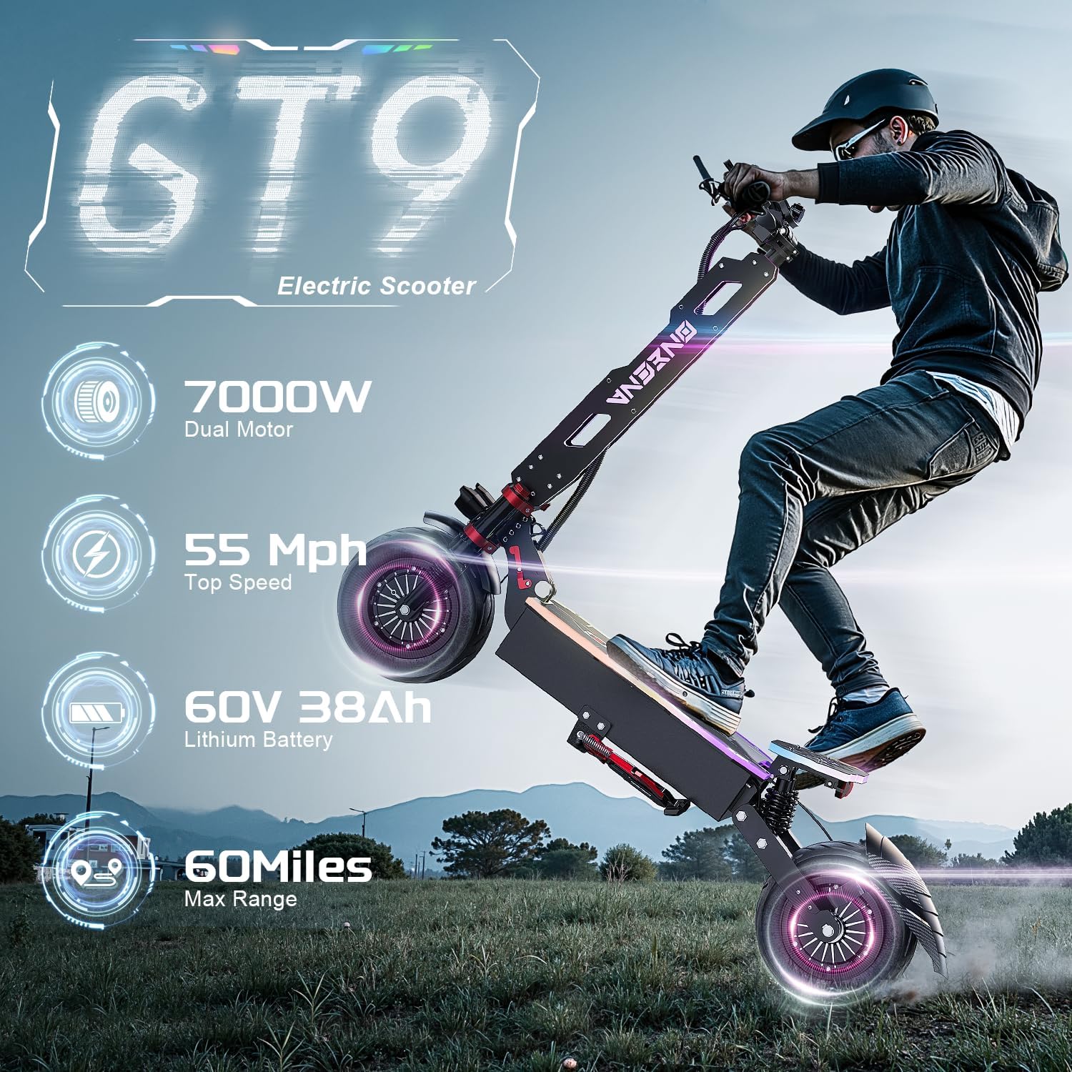ONECNA NEW GT9 GT8 GT7 大人用電動スク - 60V 5600W Dual Motor Electric Scooter のレビューと価格