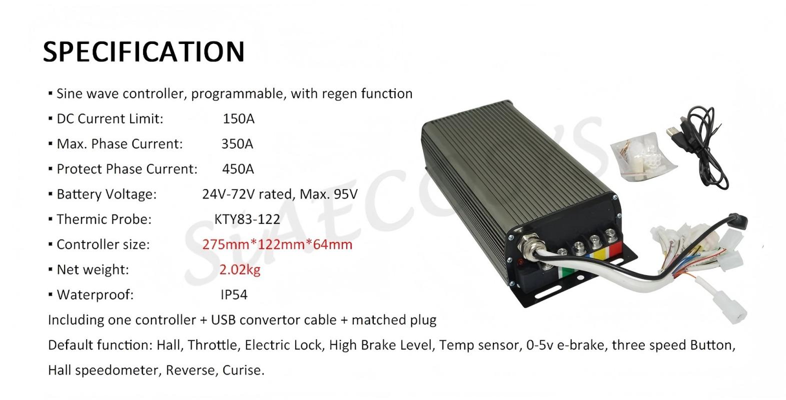 Sabvoton SVMC72150 プログラマブルモーター - Sabvoton Svmc72150 Controller Kit のレビューと価格